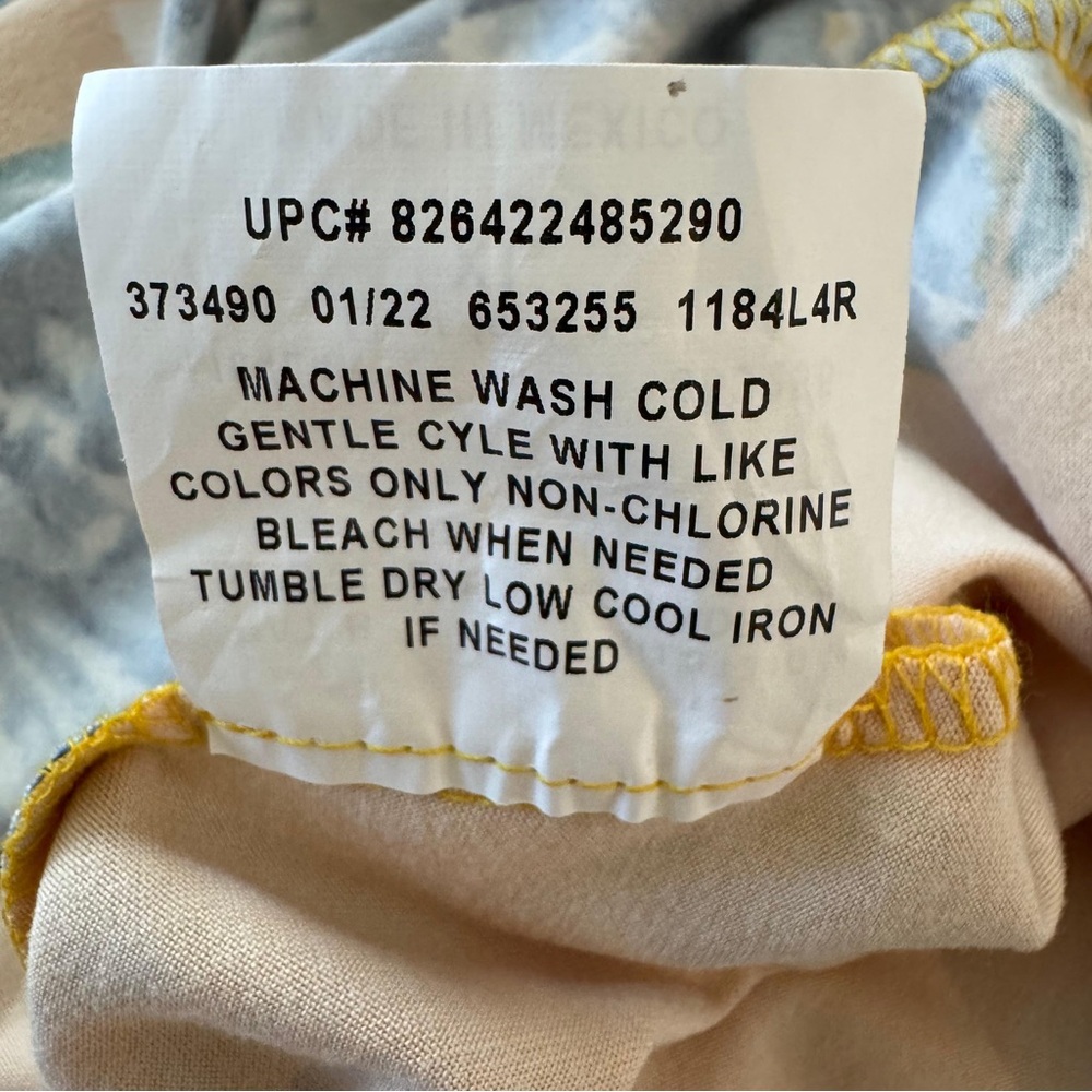 by & by | Mustard Yellow Blue Floral Wrap Maxi Dress | High-Low Hem | Size XL - Picture 10 of 10